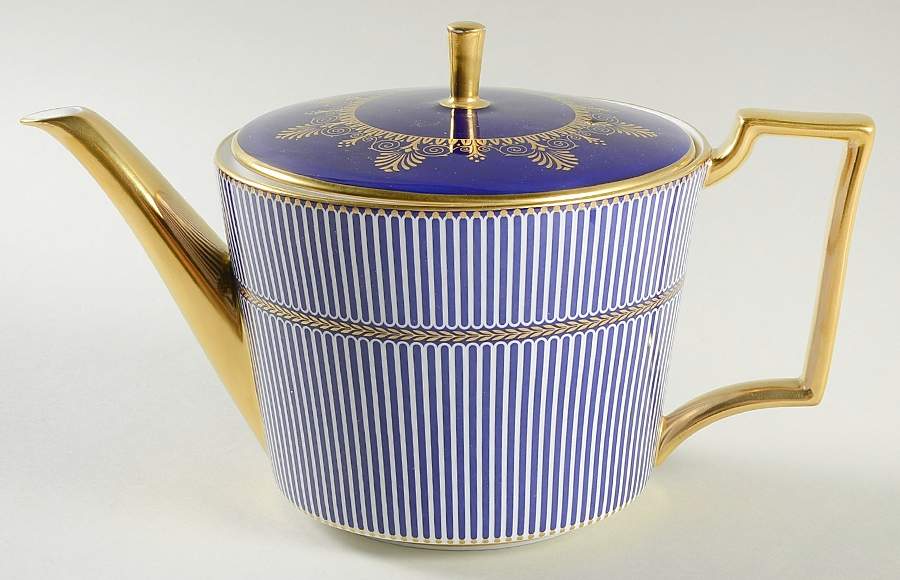 Anthemion Blue Teapot & Lid by Wedgwood-1