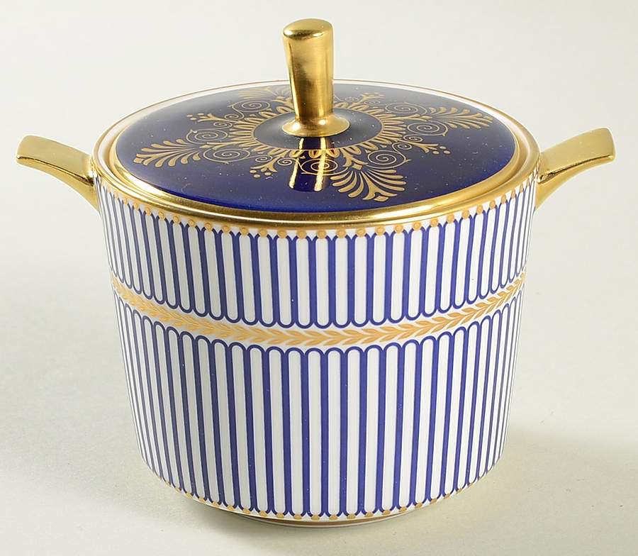 Anthemion Blue Sugar Bowl & Lid by Wedgwood-1