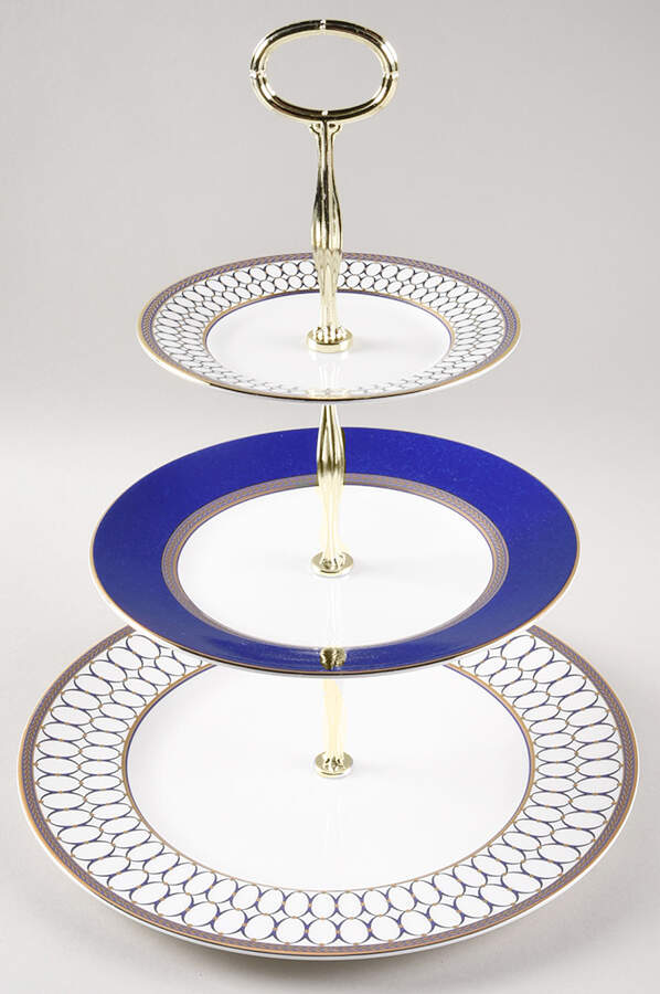Renaissance Gold 13 7/8"-14 1/4" 3-Tiered Serving Tray(DP,SP,BB) HC by Wedgwood-1