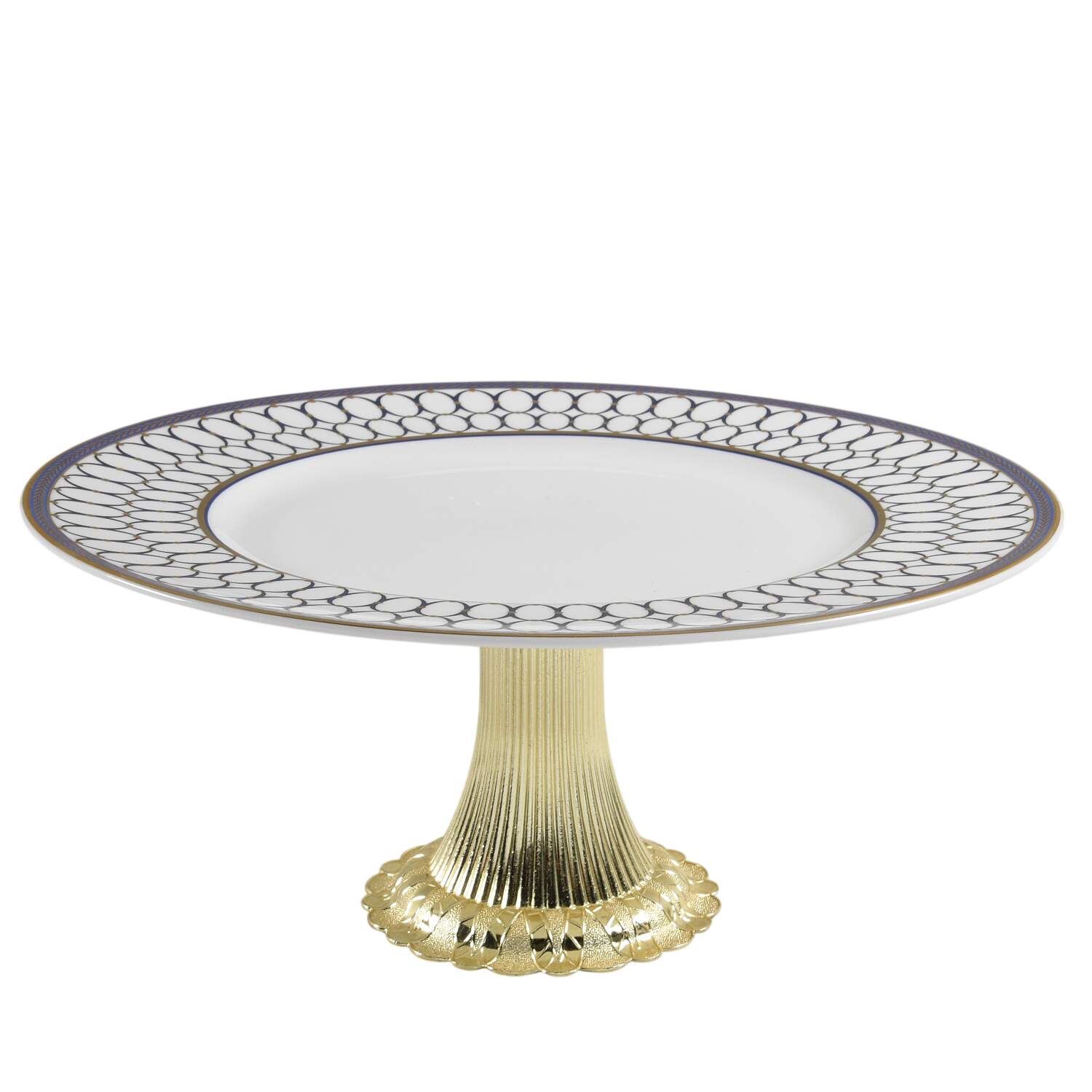 Renaissance Gold Cake Stand with 4"-5" Metal Pedestal  Hc by Wedgwood-1