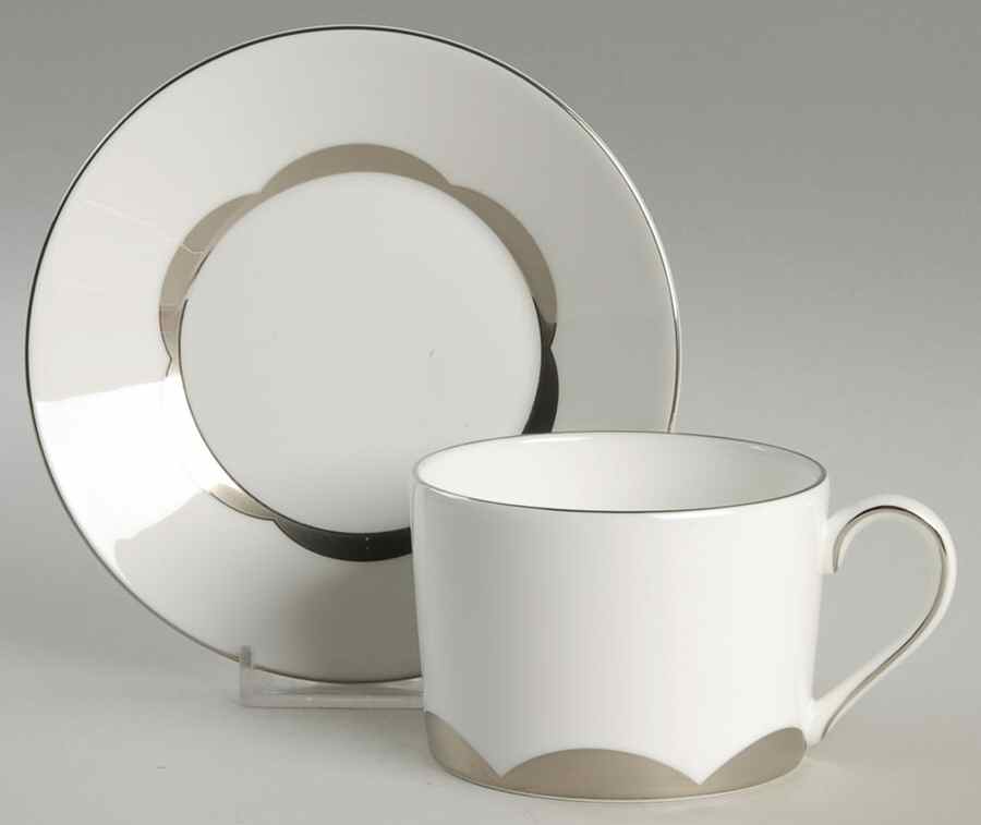 Vera Lotus Flat Cup & Saucer Set by Wedgwood-1