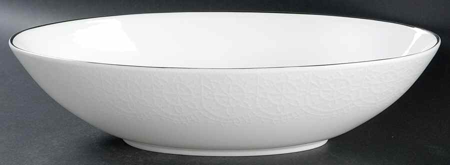 Jasper Conran Whitework 12" Oval Vegetable Bowl by Wedgwood-1