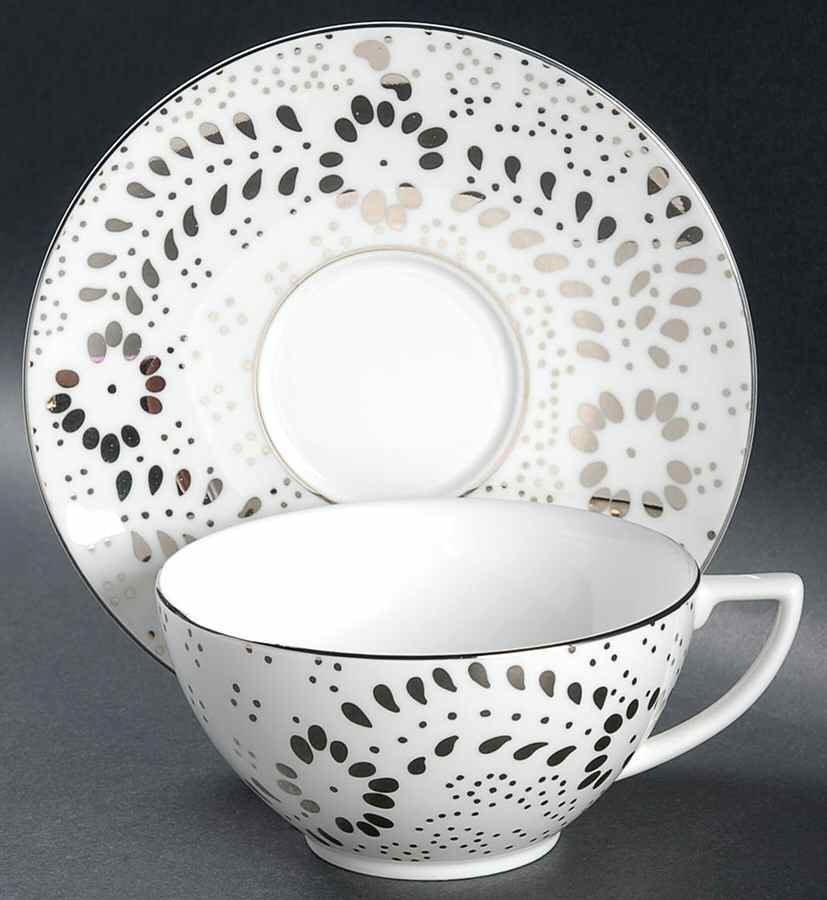 Jasper Conran Embroidered Flat Cup & Saucer Set by Wedgwood-1