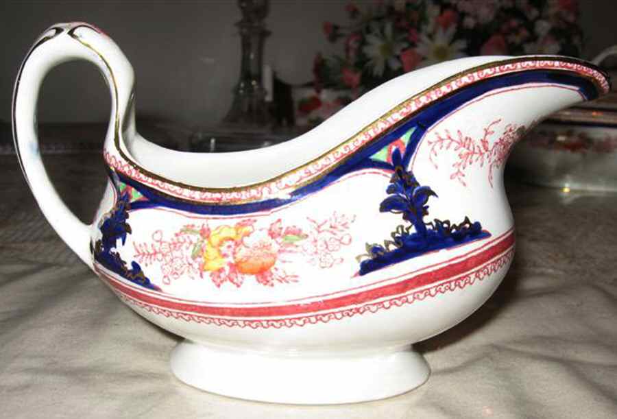 Lorraine Multicolor (Gold Trim) Gravy Boat by Wood & Sons-1