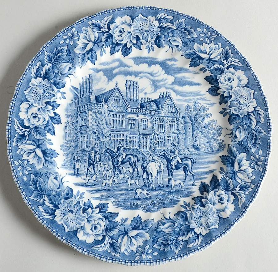 Hunt Blue (Scallop) Dinner Plate by Wood & Sons-1