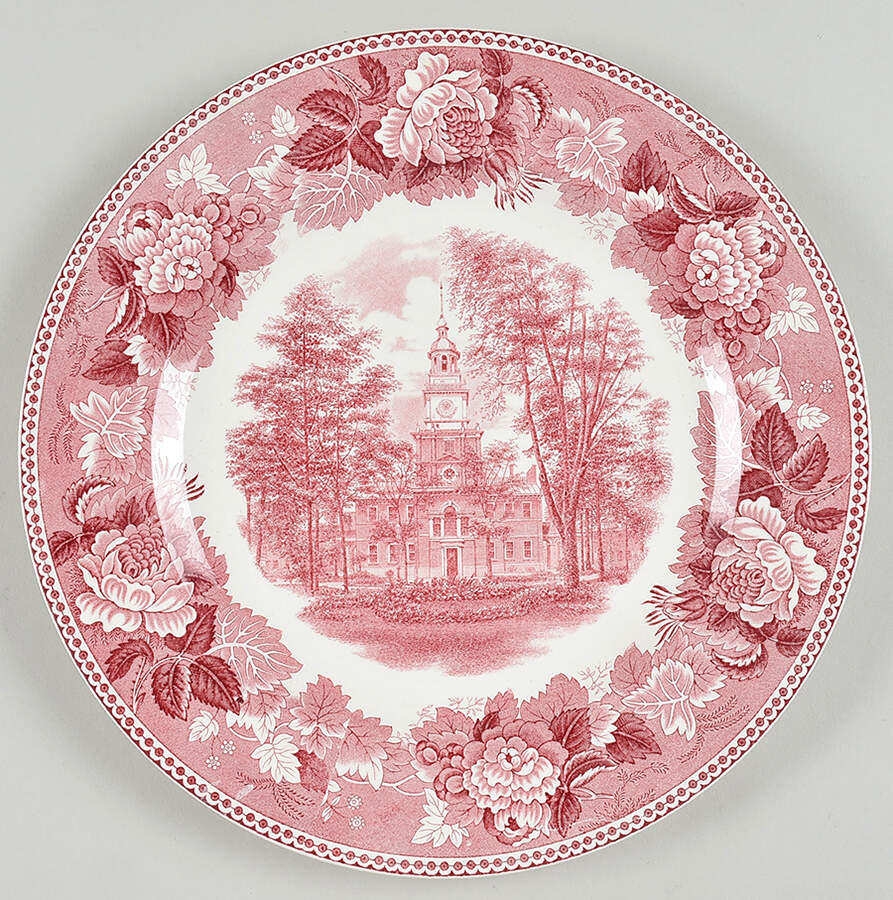 Washington Bicentennial Plates Pink Dinner Plate by Wedgwood-1