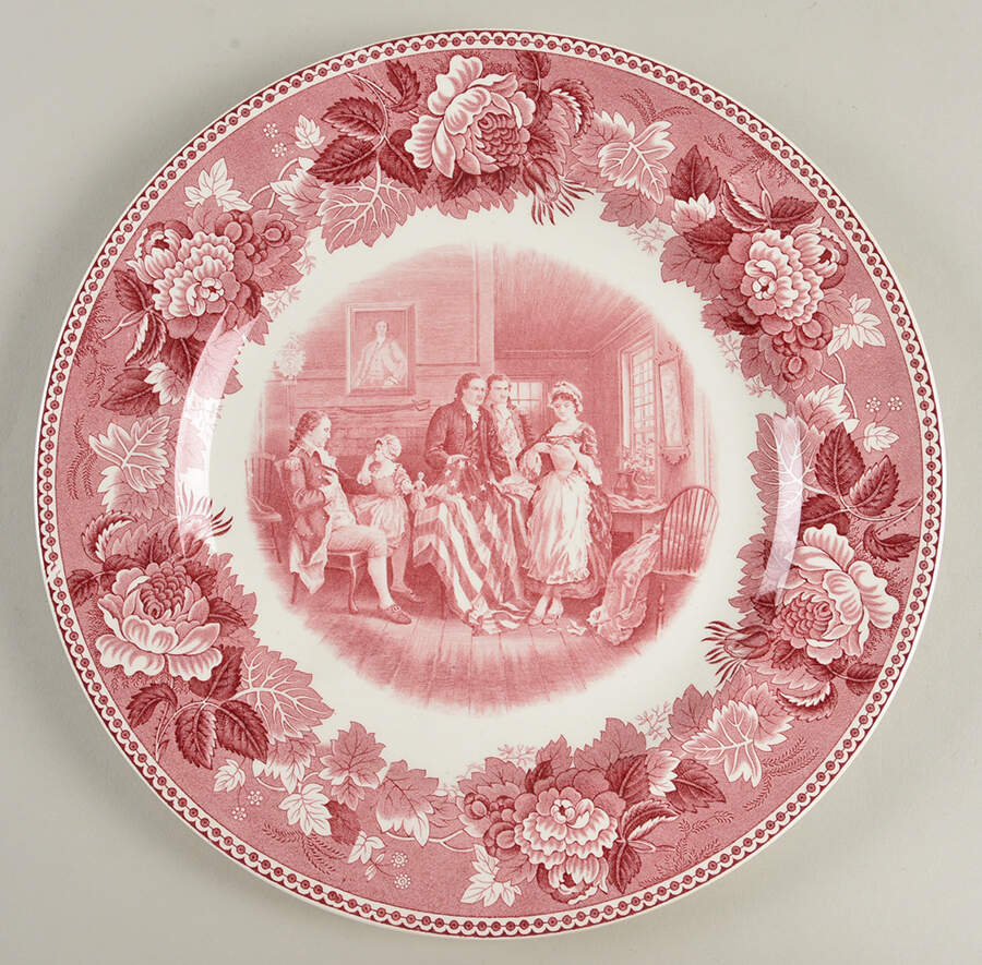 Washington Bicentennial Plates Pink Dinner Plate by Wedgwood-1
