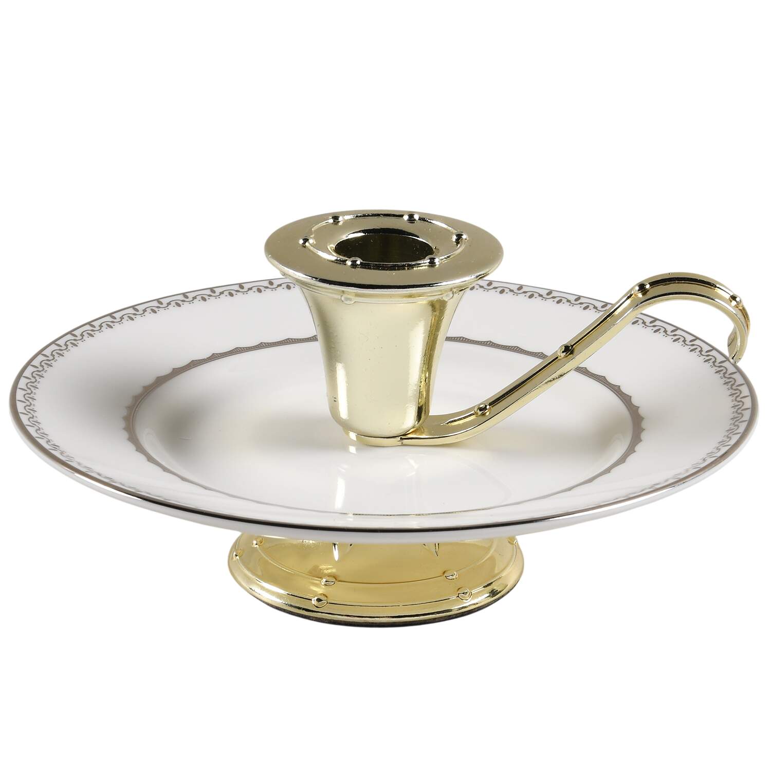 French Knot (Platinum Trim) 3"- 3 1/4" Candleholder (BB) HC by Wedgwood-1