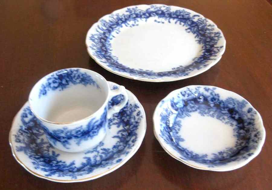 Garland Flat Cup & Saucer Set by W & E Corn-1