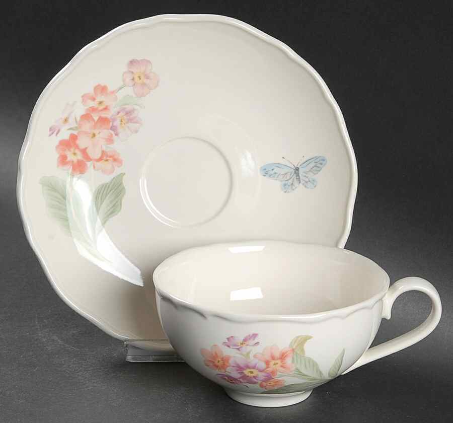 Martha's Garden Flat Cup & Saucer Set by Wedgwood-1