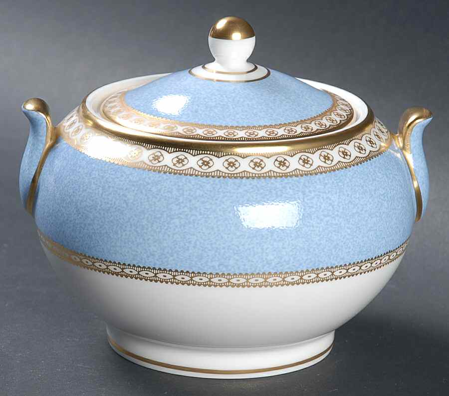 Ulander Powder Pale Blue 146 Shape Sugar Bowl & Lid by Wedgwood-1