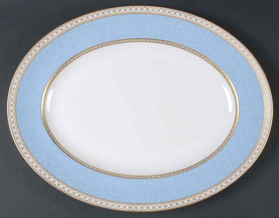 Ulander Powder Pale Blue 14" Oval Serving Platter by Wedgwood-1