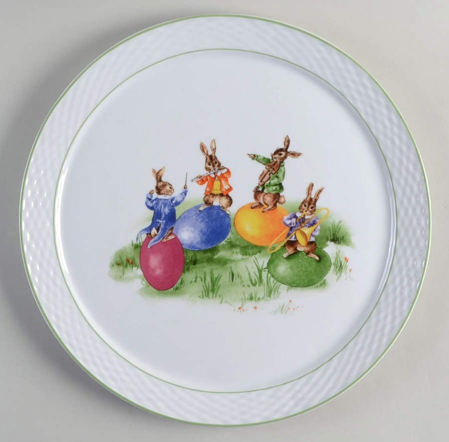 Vintage Bunny Band 13" Chop Plate (Round Platter) by Williams-Sonoma-1