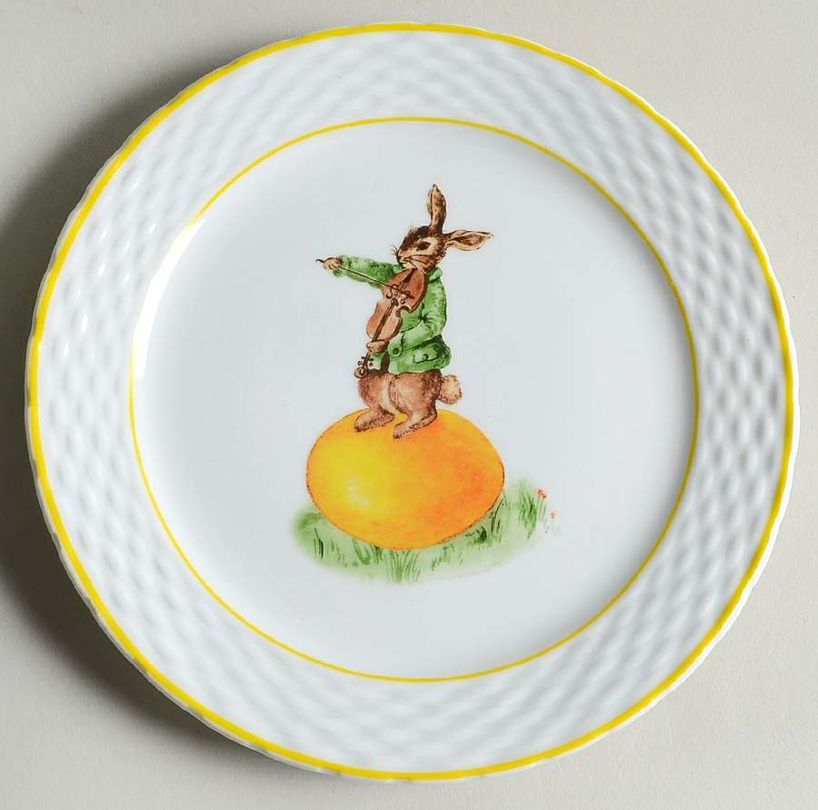 Vintage Bunny Band Salad/Dessert Plate by Williams-Sonoma-1
