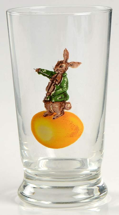 Vintage Bunny Band Glassware Tall Tumbler by Williams-Sonoma-1