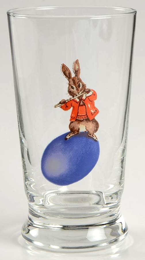 Vintage Bunny Band Glassware Tall Tumbler by Williams-Sonoma-1