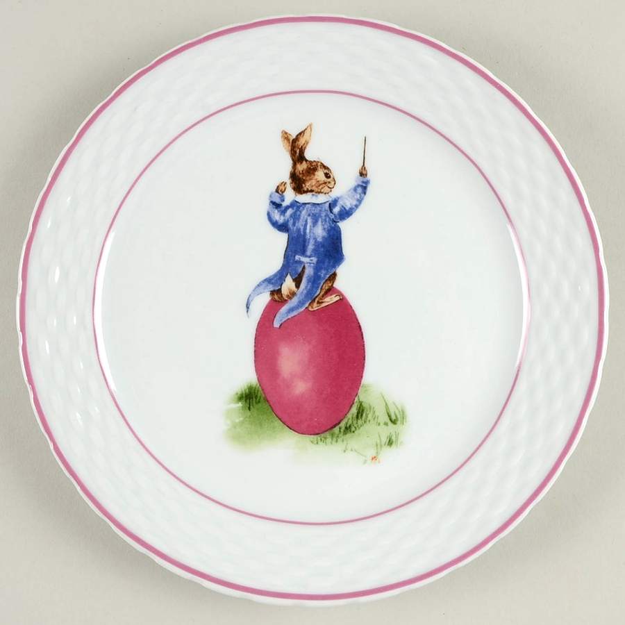 Vintage Bunny Band Salad/Dessert Plate by Williams-Sonoma-1