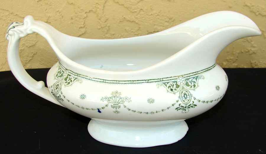 Carlton Green Gravy Boat by F Winkle-1