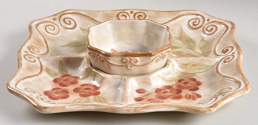 Orchid Garden (2 Piece) Chip & Dip Set by Whole Home-1