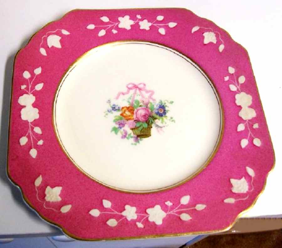 C1252 Pink Square Salad Plate by Wedgwood-1