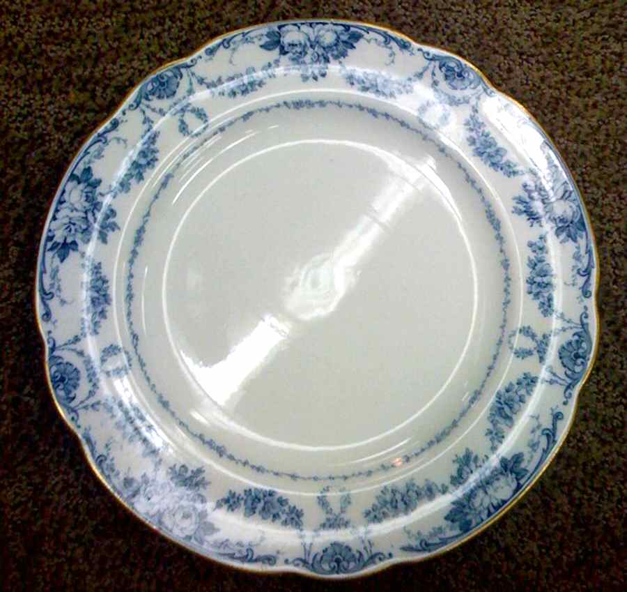 Grosvenor Blue (G3360, Gold Trim) Dinner Plate by Wedgwood-1