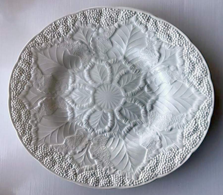 Cauliflower Ware White Cake Plate by Wedgwood-1