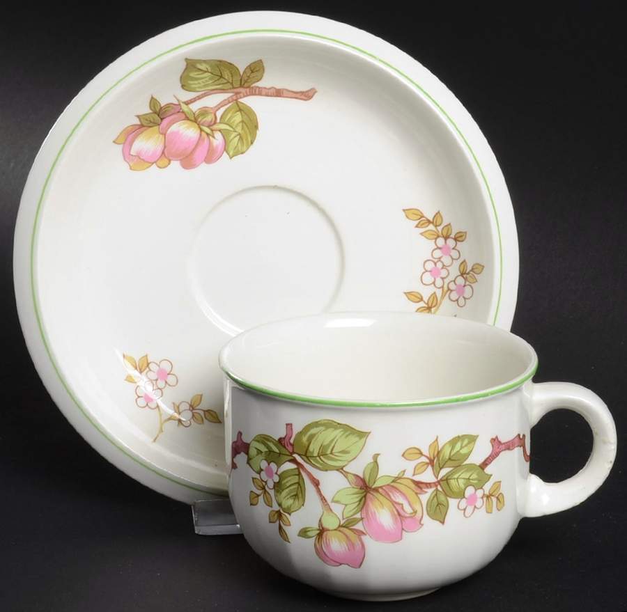 Apple Blossom Flat Cup & Saucer Set by Wedgwood-1
