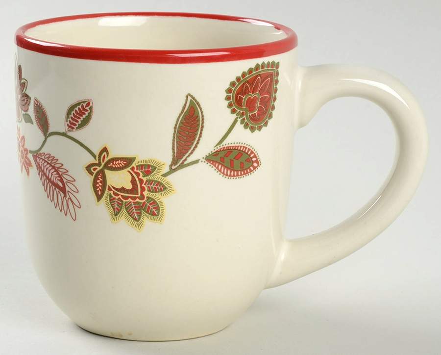 Global Floral Red Mug by Whole Home-1
