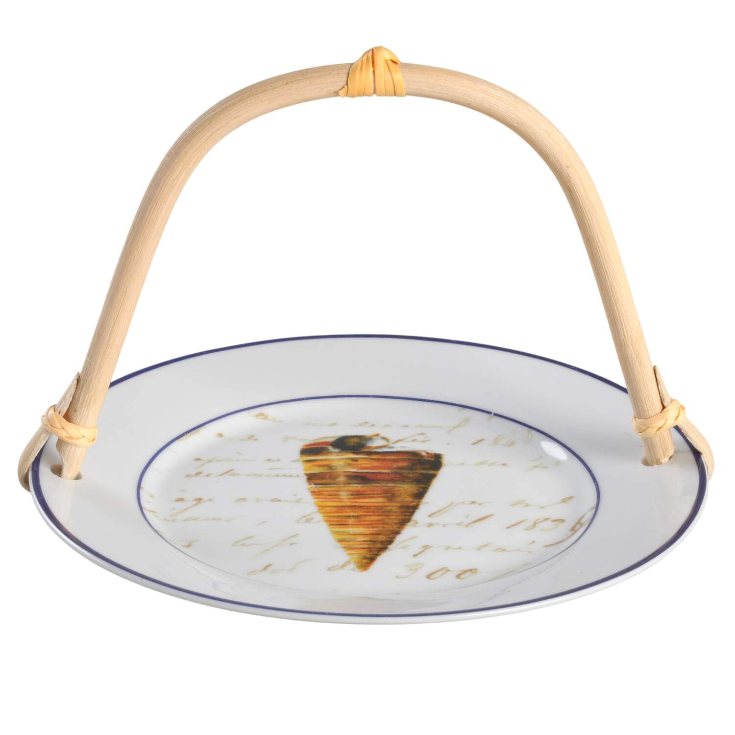 La Mer Shells 5 3/8"-5 5/8" Bamboo Handled Serving Plate  HC by Williams-Sonoma-1