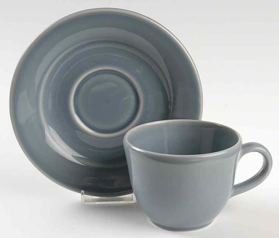 Belvedere Light Blue Flat Cup & Saucer Set by Williams-Sonoma-1