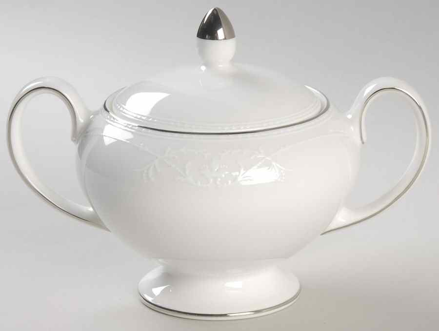English Lace Leigh Shape Sugar Bowl & Lid by Wedgwood-1