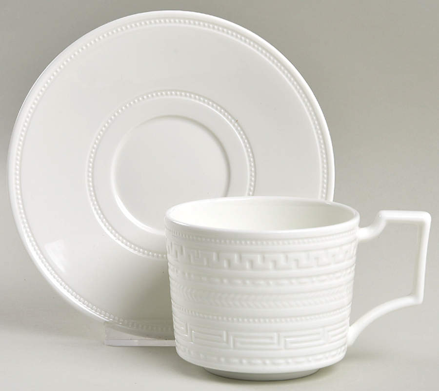 Intaglio Flat Cup & Saucer Set by Wedgwood-1