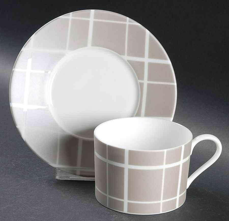 Crossroads Stone Flat Cup & Saucer Set by Waterford China-1