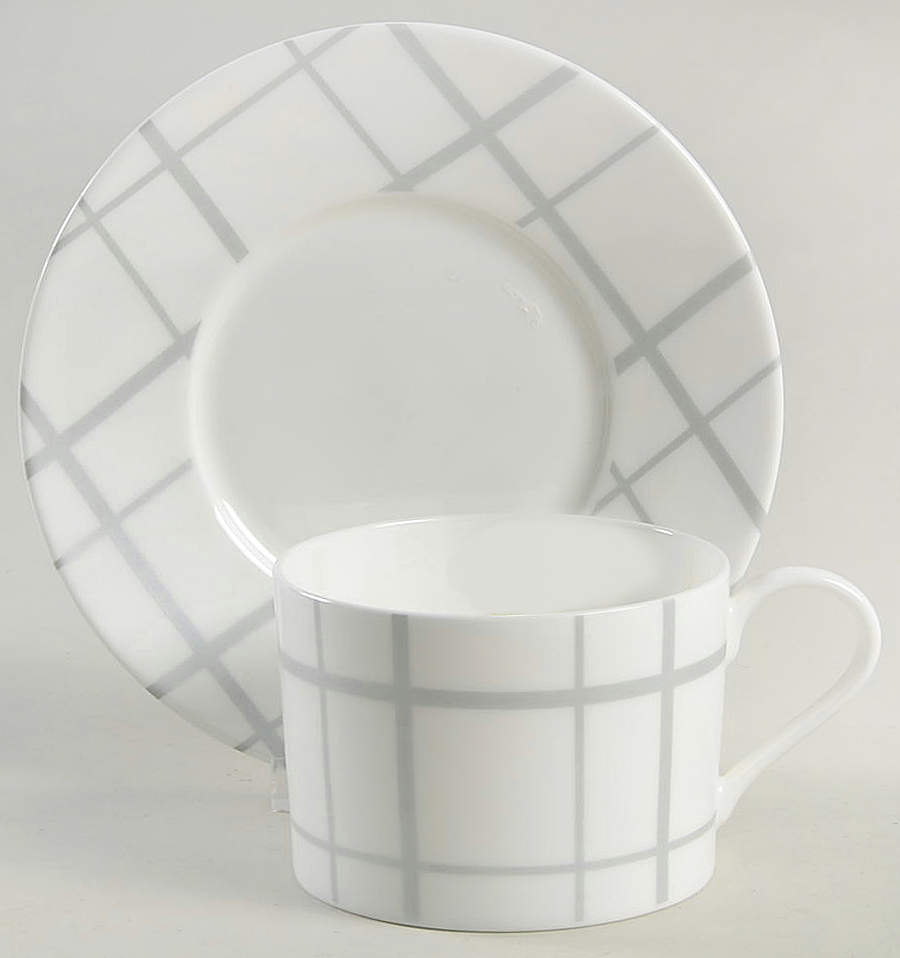 Crossroads Steel Flat Cup & Saucer Set by Waterford China-1