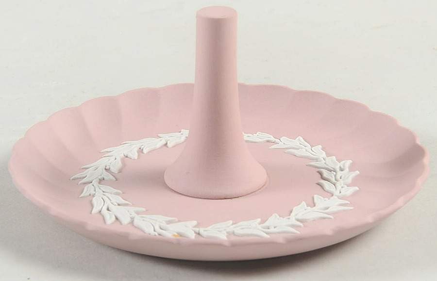 Cream Color on Pink Spiral Flute Ring Holder by Wedgwood-1