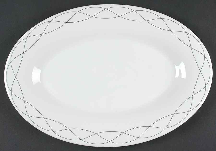 Platinum Twist 14" Oval Serving Platter by Wedgwood-1