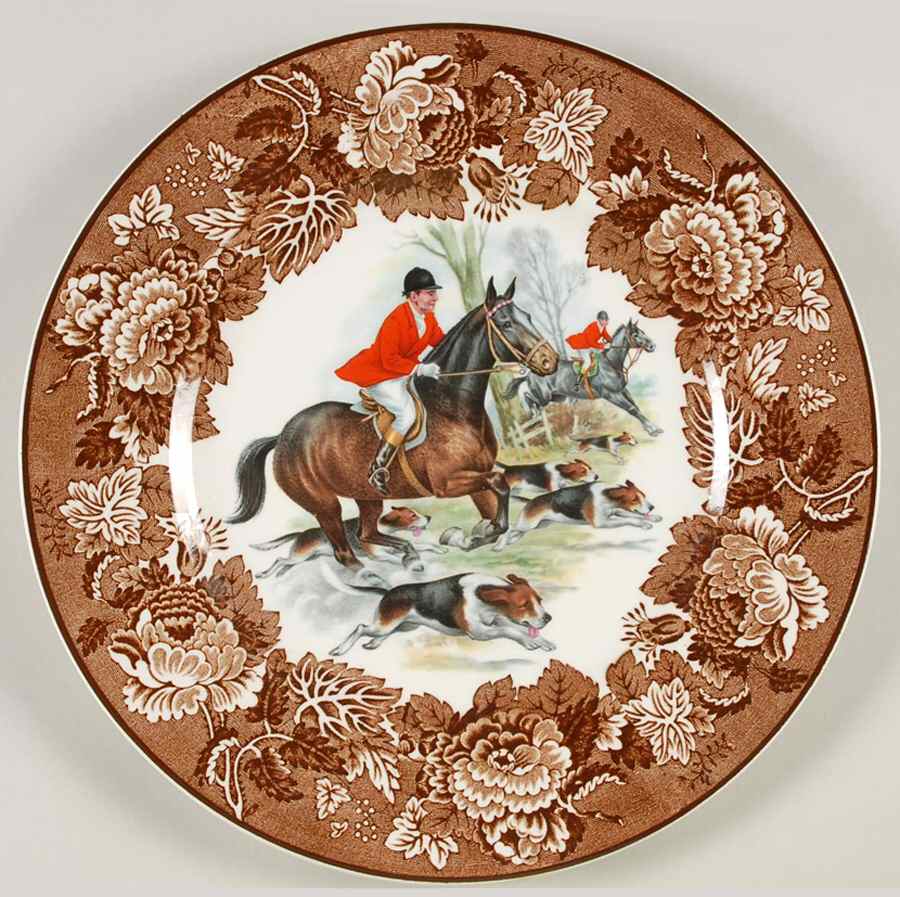 Fox Hunt Dinner Plate by Wood & Sons-1