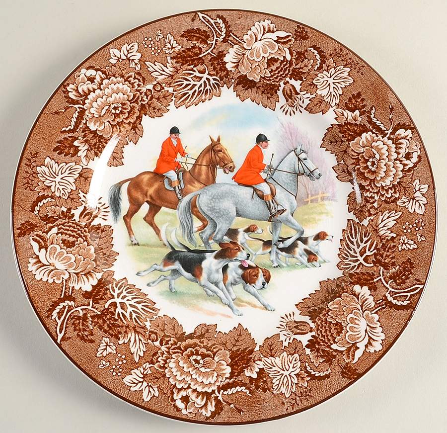 Fox Hunt Dinner Plate by Wood & Sons-1