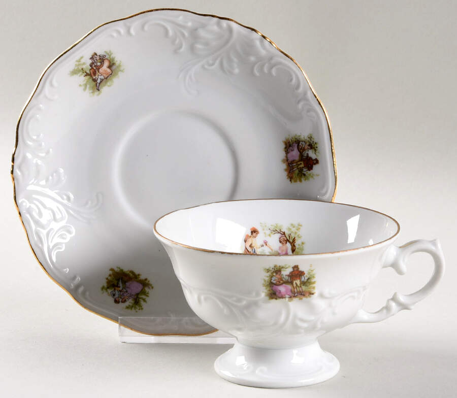 WAV74 Footed Cup & Saucer Set by Wawel-1