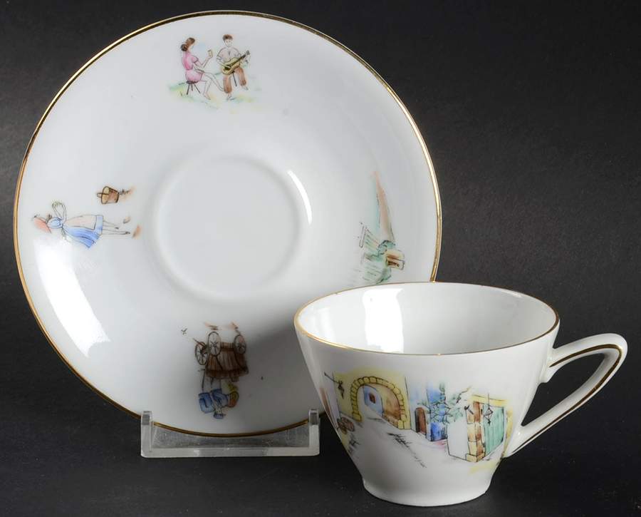 WIG1081 Flat Demitasse Cup & Saucer Set by Winterling - Bavaria-1