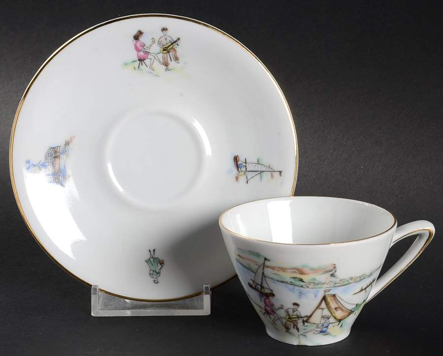 WIG1081 Flat Demitasse Cup & Saucer Set by Winterling - Bavaria-1