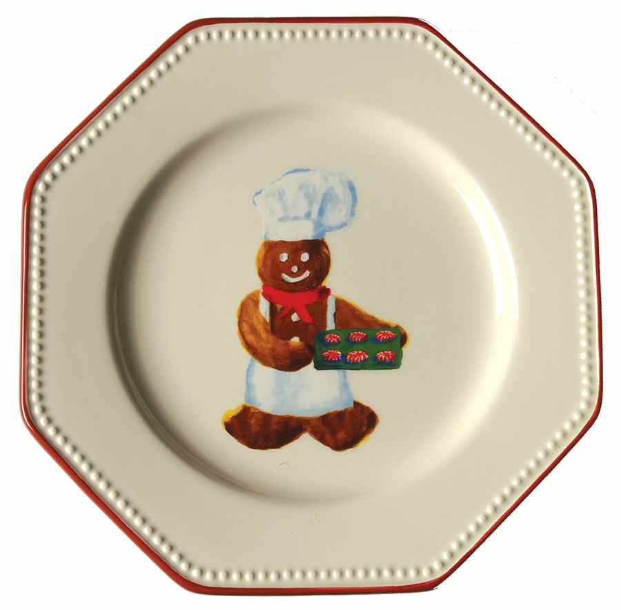 Gingerbread Chef Octagonal Salad Plate by Williams-Sonoma-1