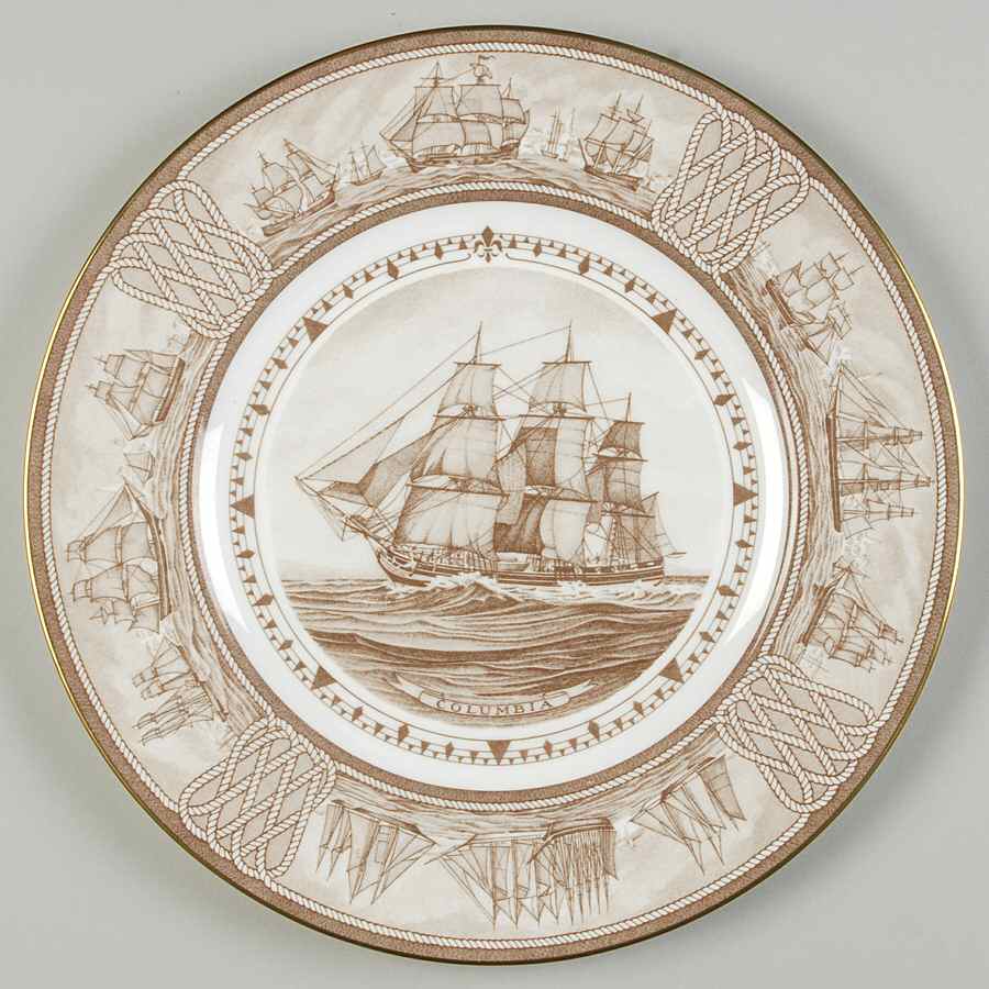 The Sailing Ship Collection Brown Dinner Plate by Wedgwood-1