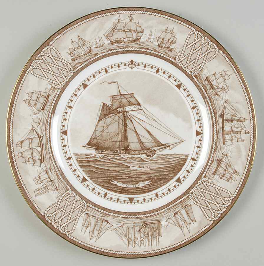 The Sailing Ship Collection Brown Dinner Plate by Wedgwood-1