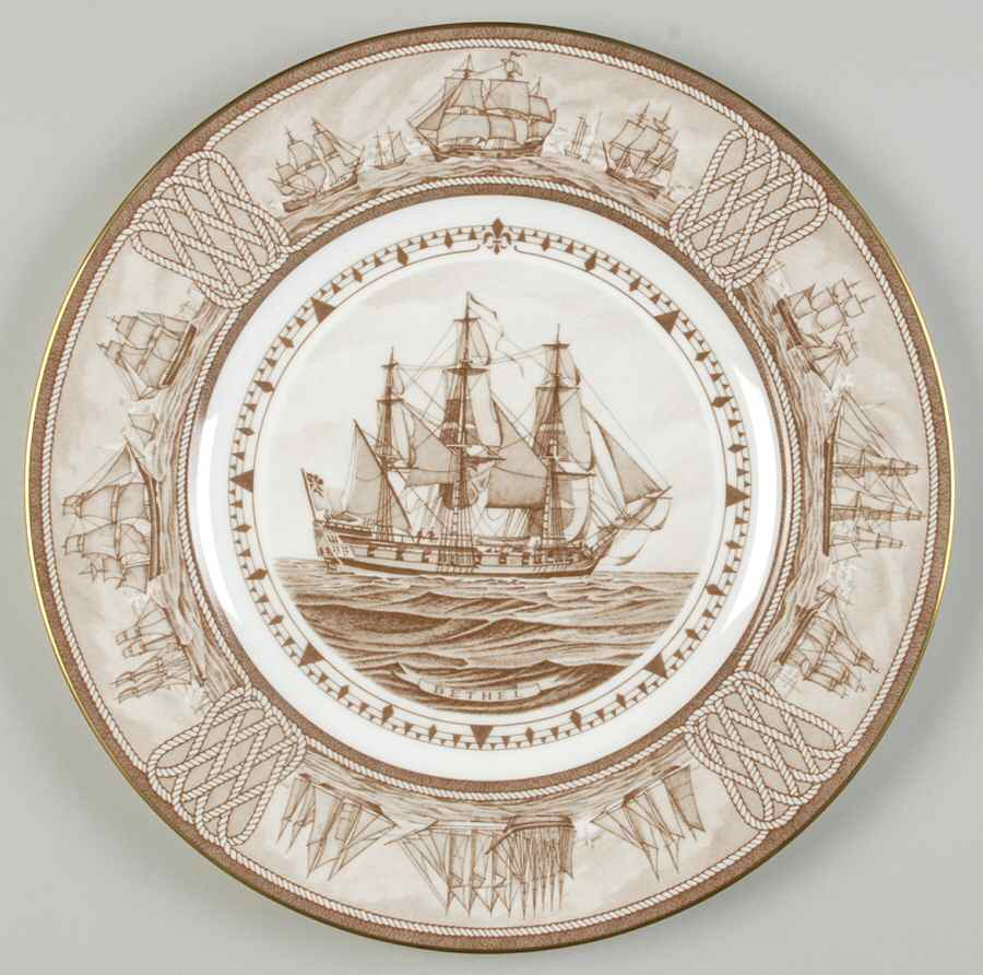 The Sailing Ship Collection Brown Dinner Plate by Wedgwood-1