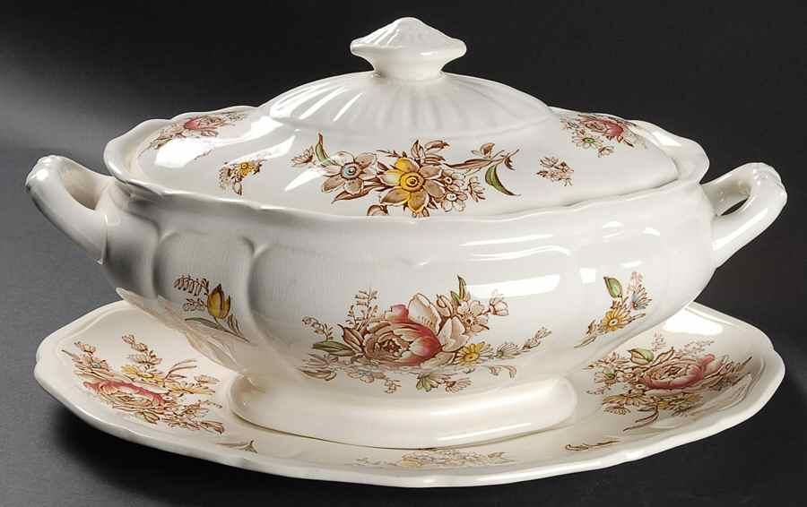 Bristol (Brown Multicolor) Tureen & Lid w/Underplate by Wedgwood-1