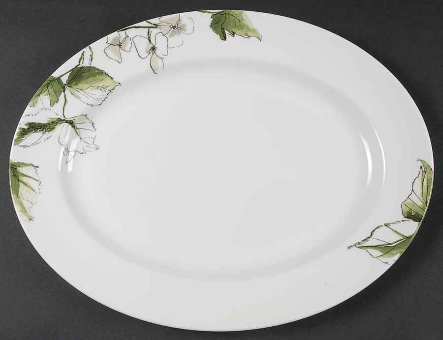 Floral Leaf 15" Oval Serving Platter by Wedgwood-1