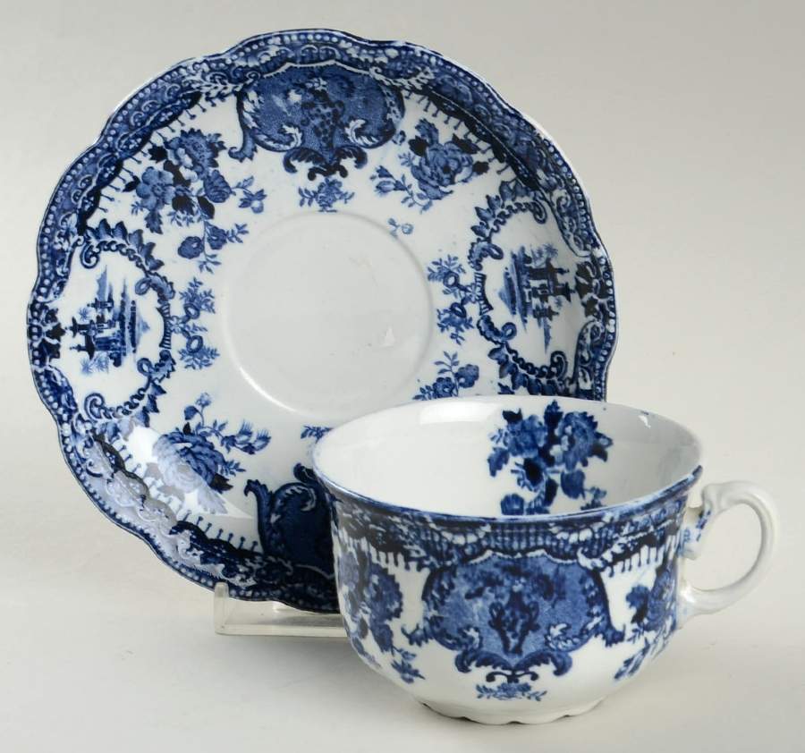 Raleigh Blue Flat Cup & Saucer Set by Wedgwood-1