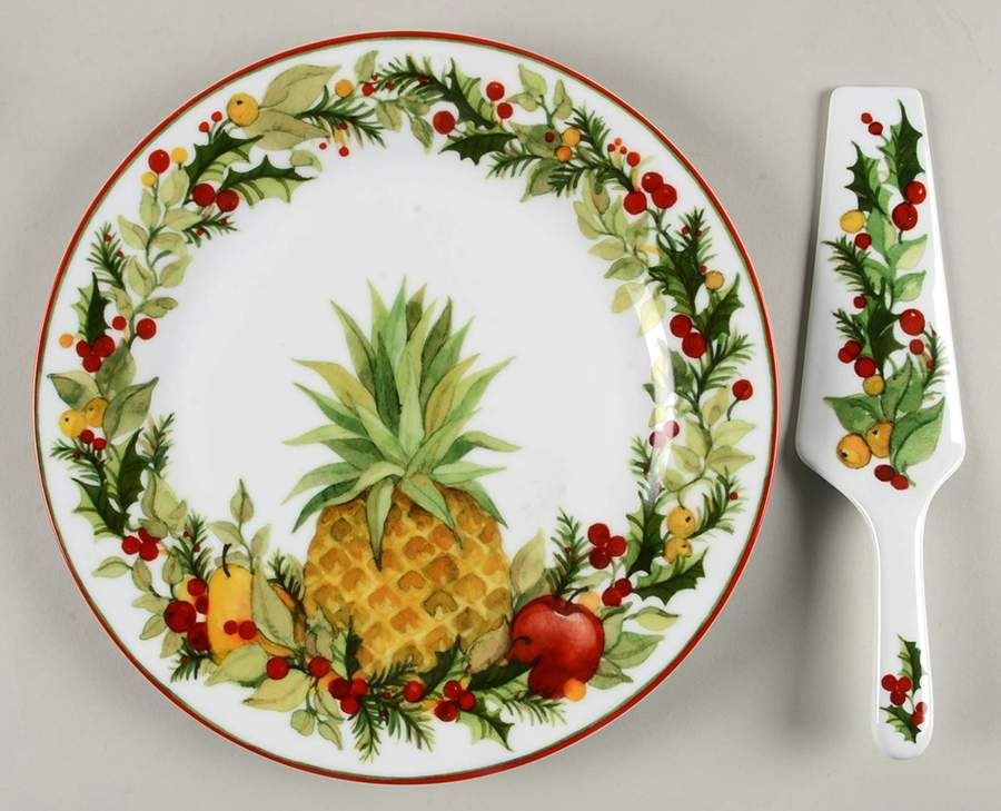 Holiday Jubilee Cake Aka Dinner Plate & Server w/Box by Williamsburg-1