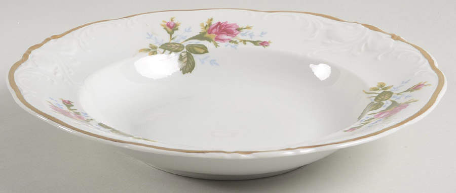 Pompadour Rose Rim Soup Bowl by Wawel-1